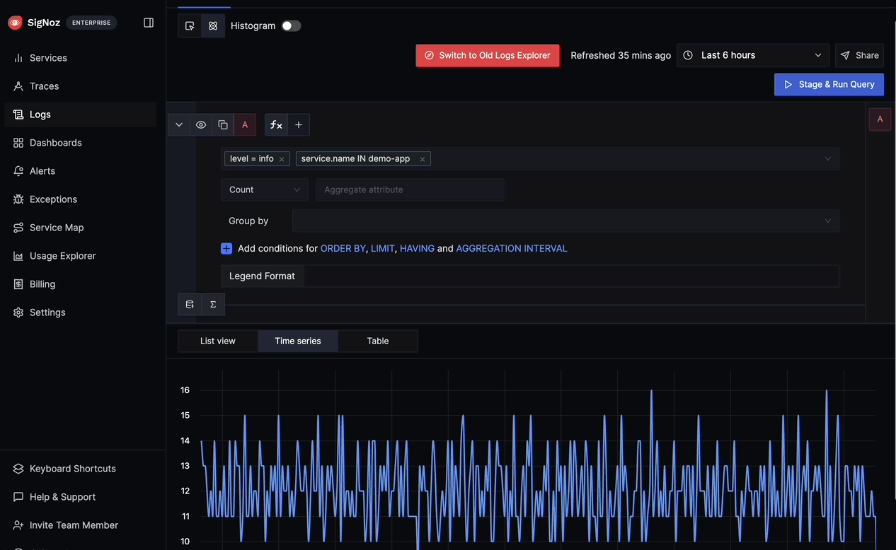 A gif explaining the Group by feature in SigNoz Query Builder